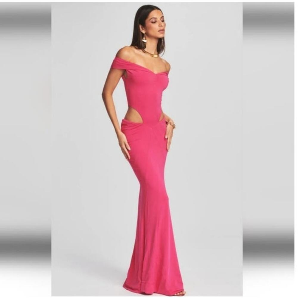 Retrofete Giada Dress in Fuchsia Pink Size XS NWT Off the Shoulders Cutout